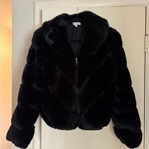 Sofia by Sofia Vergara Black Faux Fur Jacket